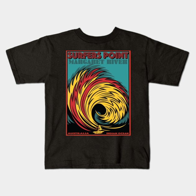 SURFERS POINT MARGARET RIVER AUSTRALIA Kids T-Shirt by Larry Butterworth